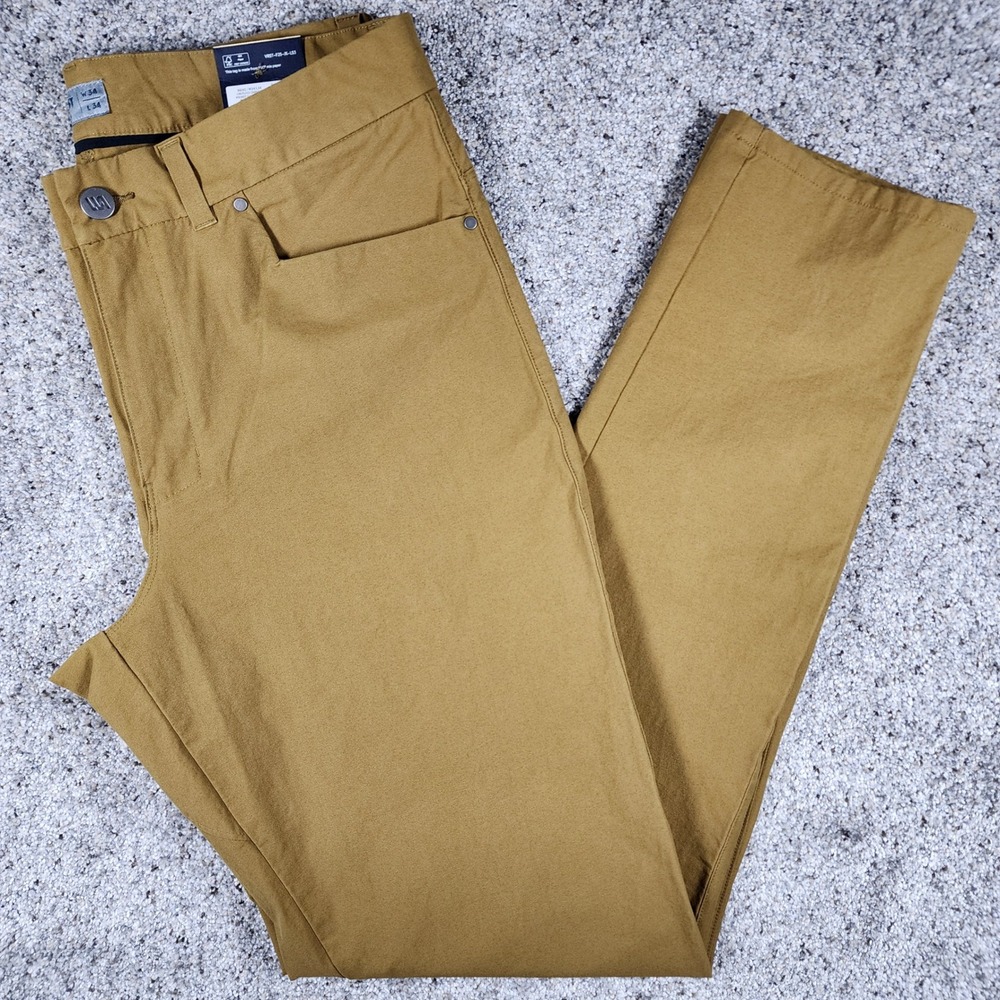 VRST Limitless Canvas Pants Mens 34x34 Slim Fit 5-Pocket Brown Spice NWT